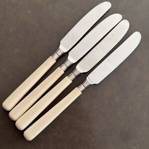 Set Of 4 Stanley Roberts Spectrum Ivory Stainless DINNER KNIVES 8.25"